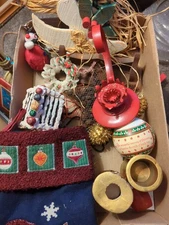 Lot of Christmas Assorted Christmas Tree Ornaments, Decorations & More See Pics 