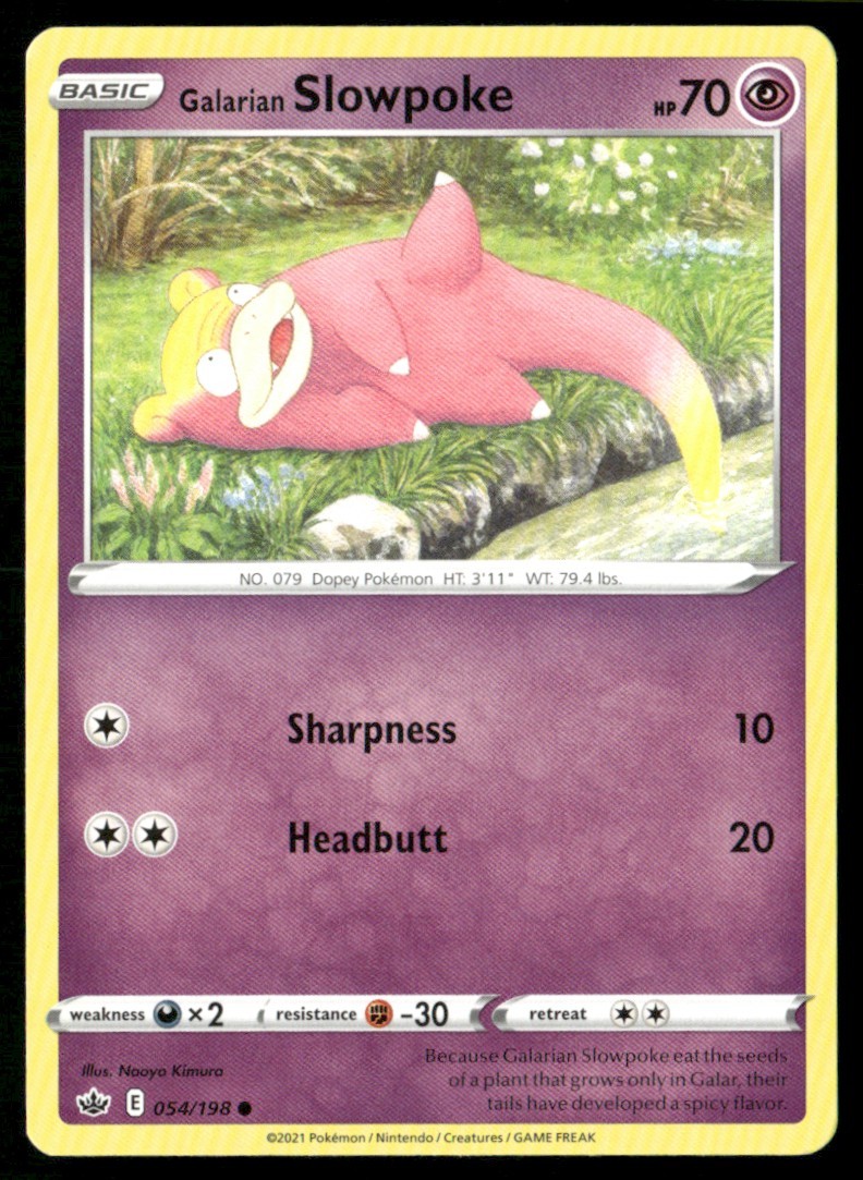 2021 Sword & Shield - Battle Styles Galarian Slowpoke Basic/Common #54