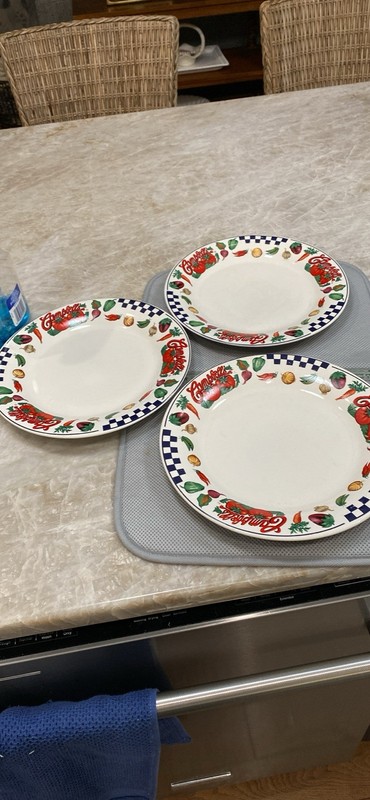 1997 Campbell's Soup Gibson Housewares Dinner Plate 10.5" (SET OF 3)