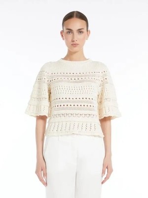 Max Mara Weekend Crochet-Knit Cotton Sweater - size XS