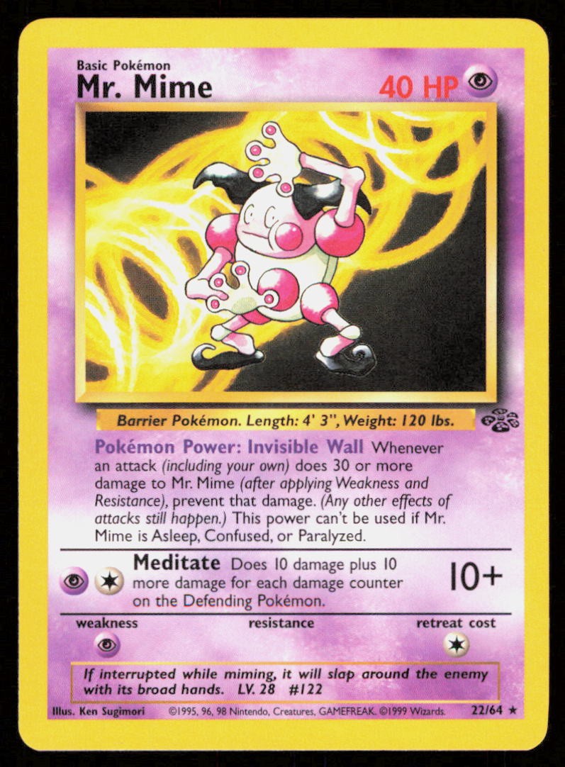 MR. MIME 22/64 VINTAGE RARE JUNGLE POKEMON NM