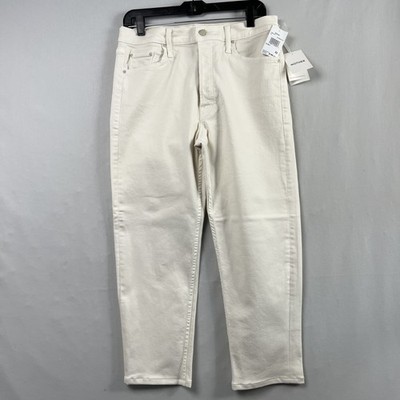 Mother Jeans Womens 32 The Tomcat High Waist Ankle Cream Puffs Button Fly