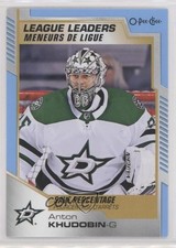 2020-21 O-Pee-Chee League Leaders Blue Border Anton Khudobin #587 x6g