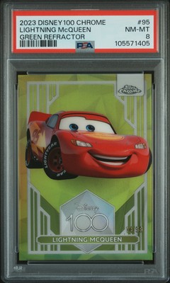 2023 TOPPS CHROME DISNEY100 GREEN REFRACTOR #95 LIGHTNING MCQUEEN