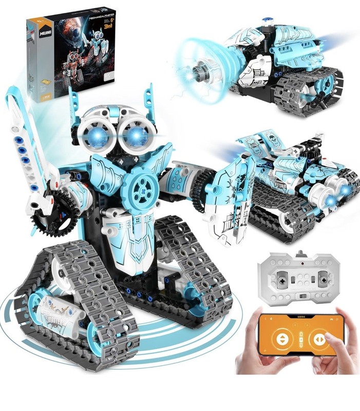 STEM 3in1 Robot Building Kit for Kids 6-12, APP Remote Control RC Toy For Kids