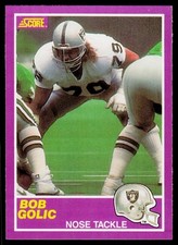 Bob Golic, 1989 Score Supplemental, #406S, Los Angeles Raiders,