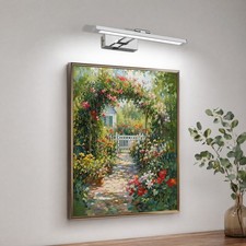 16'' Battery Operated Picture Light Chrome for Wall Sconce w Remote 3CCT 5000mAh