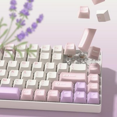 Mechanical Keyboard Keycaps Pink Jelly PBT Translucent Jade Custom 127 Keys