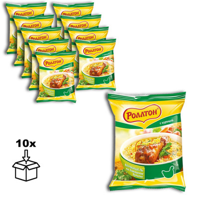 Rollton Instant Nudeln mit Hühnergeschmack - 10 x 60g