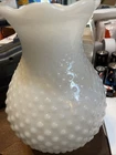 Fenton Vintage Chimney Lamp Shade 7.5" White Hobnail Milk Glass, 2" Opening