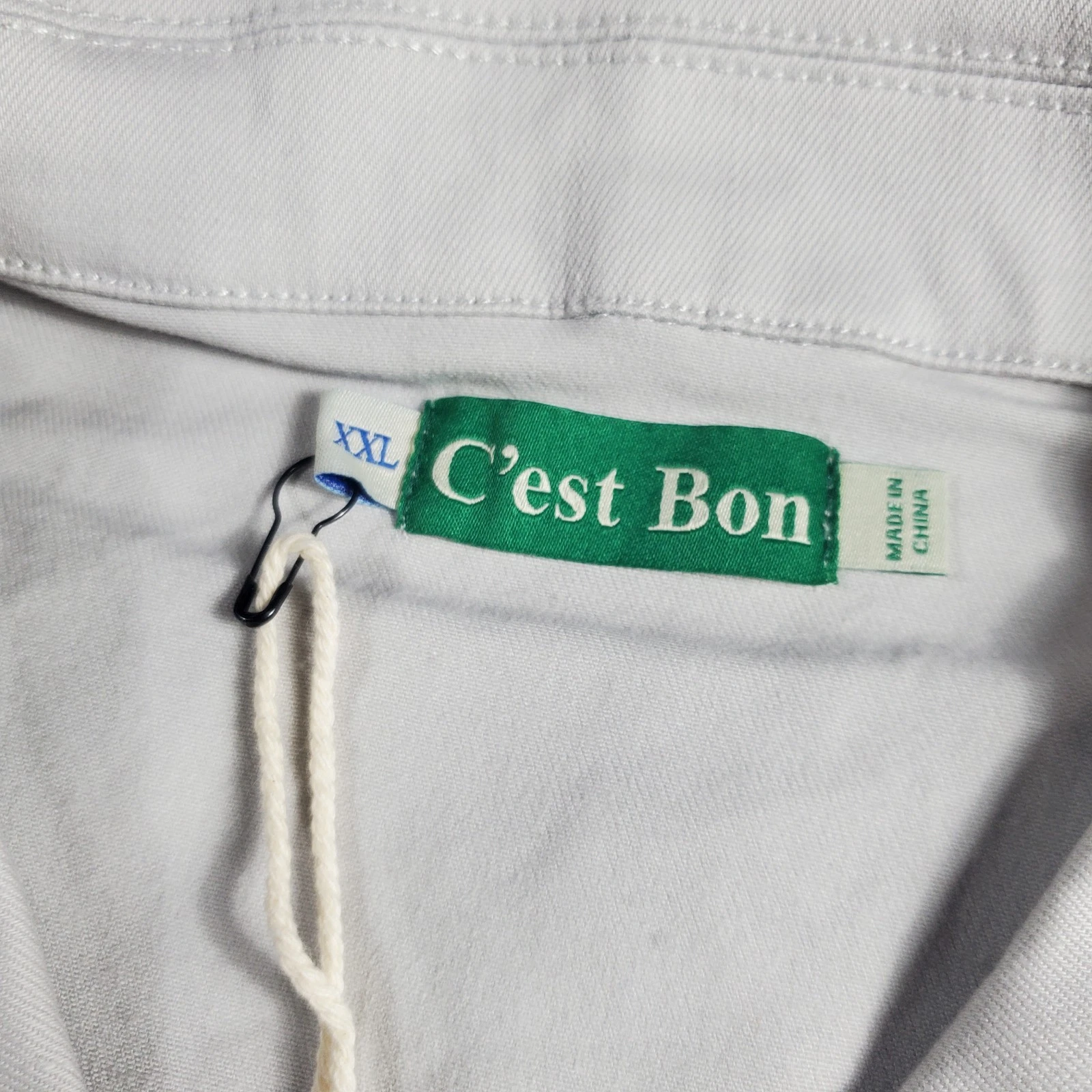 C'est Bon Designer graphic & embroidery Canvas Light Grey Cargo Jacket - product detail image 6