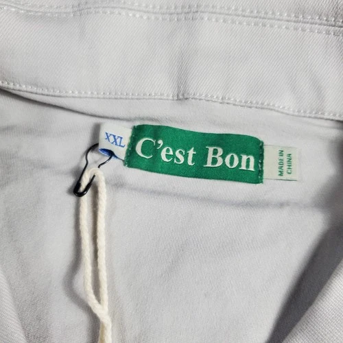 C'est Bon Designer graphic & embroidery Canvas Light Grey Cargo Jacket image 6