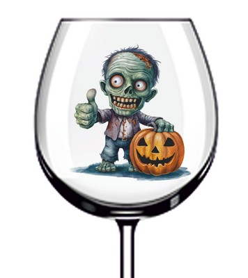 12x bunte Halloween Zombie Vinyl Aufkleber Abziehbild Becher Weinglas Flasche Tasse