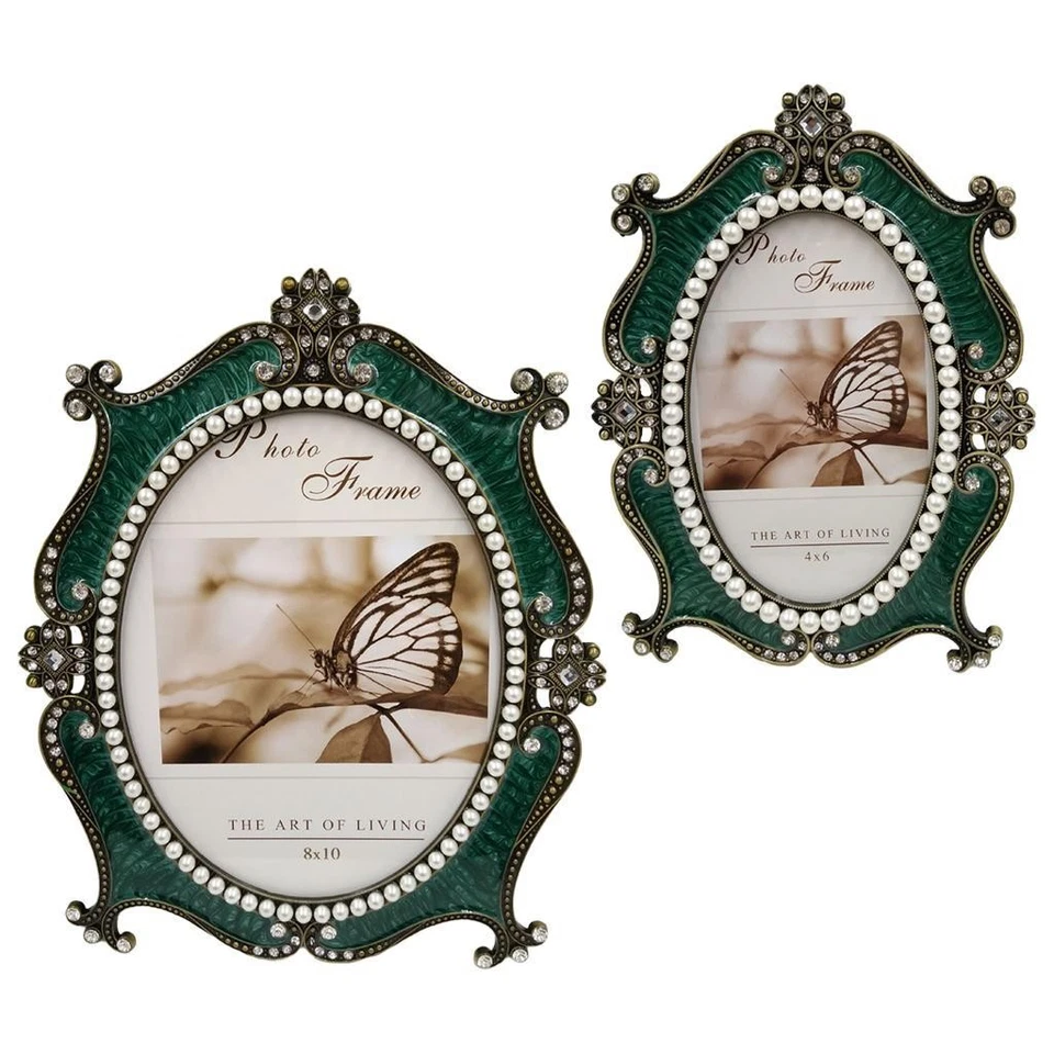 Cadre photo Cadres photo vintage Cadres de table vert antique Cadres rétro Home - Photo 1/1