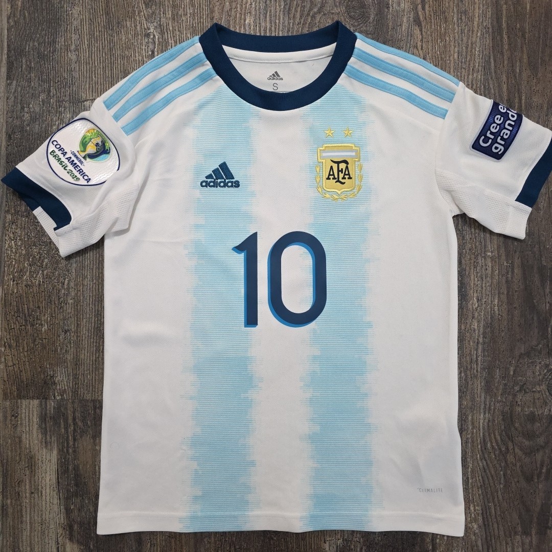 2019 Adidas Argentina Home Soccer Jersey Lionel Messi Kids S Copa America Brazil