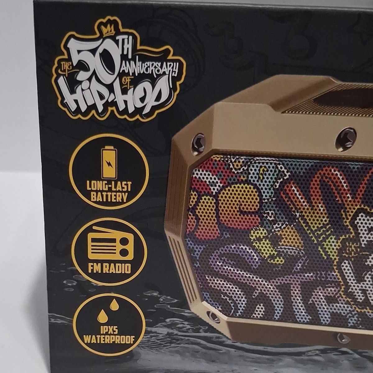50th Anniversary Hip-Hop Beat Box Bluetooth Speaker, 800mAh, IPX5
