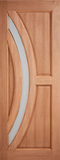 HARDWOOD HARROW FROSTED GLAZED EXTERNAL DOOR