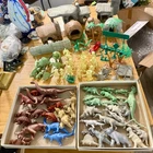 Vintage 1960s FLINTSTONES Play Set By Louis Marx & Co. + Extra Dinosaurs