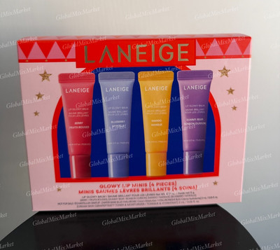 Laneige Glowy Lip Minis (4 Pcs Set) Berry, Blueberry, Mango, Gummy Bear *Limited