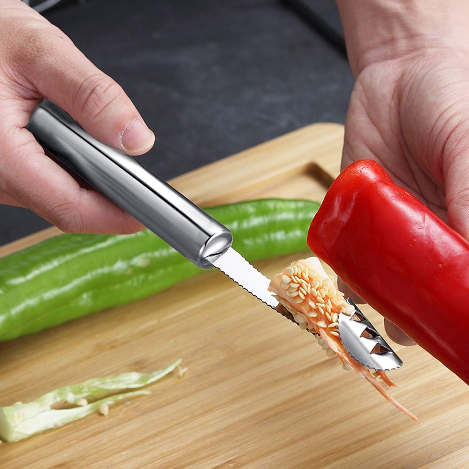 6 Pieces Corer and Pitter Fruit & Vegetable Multi-Function Stainless Silver 