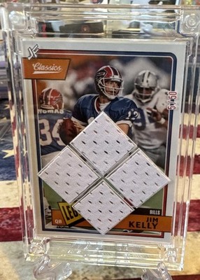 2022 Jersey Fusion JIM KELLY Quad Game Used Jersey Patch Card /50 BILLS