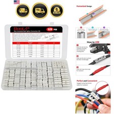 520 PCS Non Insulated Butt Connectors Kit,26-8 Gauge Butt Splice Connector Un...