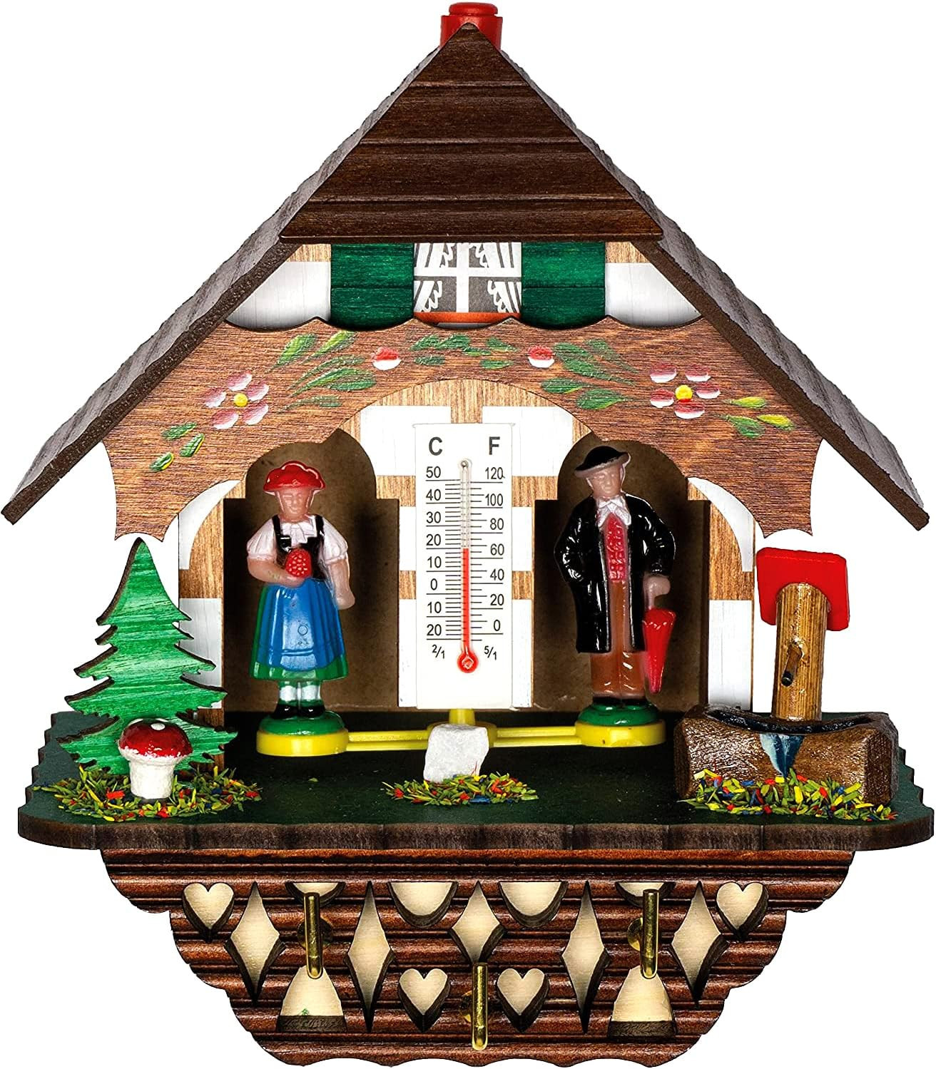 Mensola Porta Chiavi 001817 con Stazione Meteo - Legno Originale