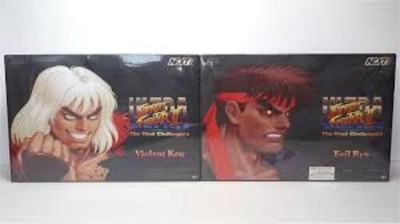 JADA Street Fighter II ULTRA Evil Ryu Violent Ken 2er Set Action PVC Figur Neu