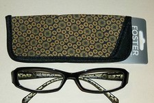 Foster Grant Black Reading Glasses Compact Readers with Black/Gold Case 1.50