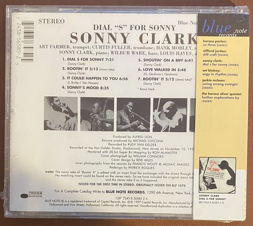 Sonny Clark - Dial "S" For Sonny, CD, US Limited Edition NEW SEALED #2 - Picture 2 of 2