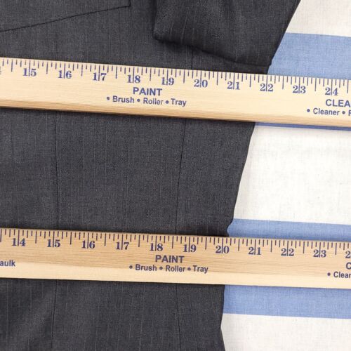 Versace Suit Jacket Mens 42L Wool Silk Peak Lapel Striped Blazer Wedding Office - Picture 12 of 17