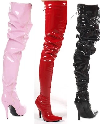 Crotch Overknee High Heels extra lang Plateau,Stiletto, schwarz,rot,weiß,pink - Bild 1 von 4