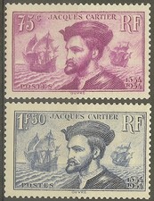 FRANCE STAMP TIMBRE N° 296/297 " CARTIER, BATEAU, CANADA 1934 " NEUF xx TB B467