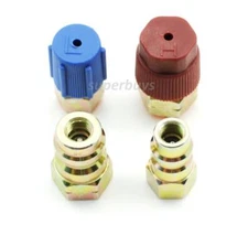 2pc High Low Side Convert Refrigerant Adaptor A/C Connect Charging Port Coupling