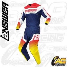 Answer Racing Syncron Charge Midnight Yellow Combo Kit Pants Jersey MX Motocross