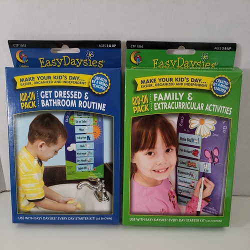 EASY DAYSIES Get Dressed & Bathroom Routine & Family ADD-ON PACKS Lot of 2 NEW