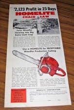1955 Print Ad Homelite Chain Saws Farmer Profit in 23 Days