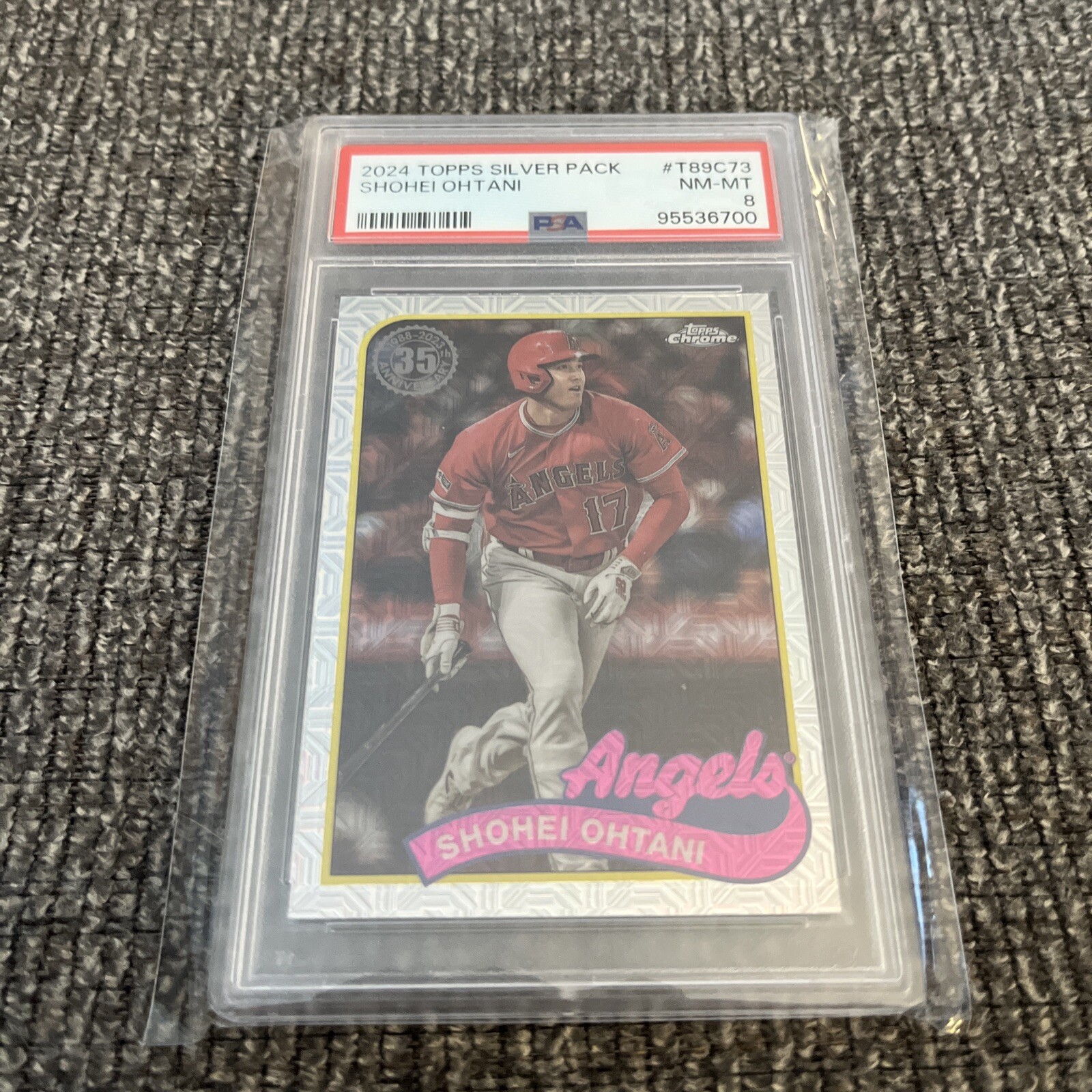 2024 Topps Series 1 - 1989 Topps Chrome Silver Pack #T89C-73 Shohei Ohtani PSA 8