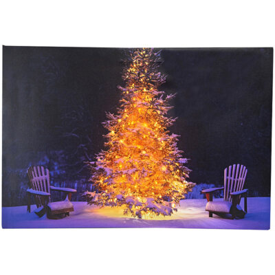 infactory Leinwandbild: Animiertes LED-Wandbild ''Tannenbaum'', 38 x 58 cm
