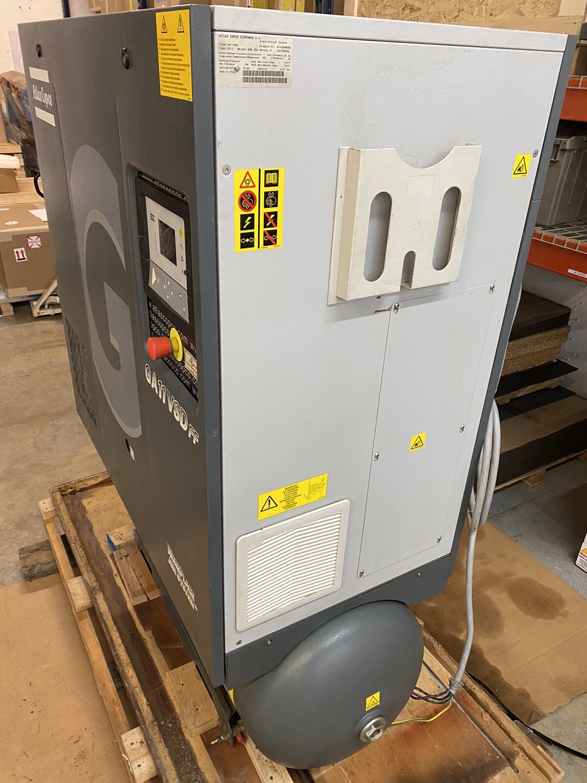 Atlas Copco GA11 VSD FF Tank Mounted Rotary Screw Compressor + Dryer ...