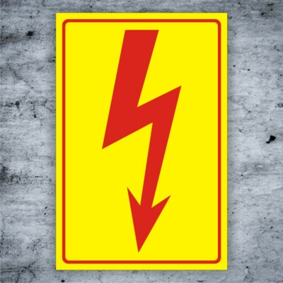 Elektro Pfeil, Warnschild, Sicherheitsregel, Hochspannung, Alu-Verbund 3mm 