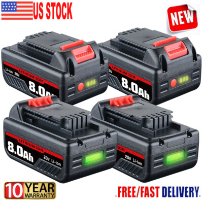 1-4PACK 8Ah for Black and Decker 20V Lithium-Ion Max Battery 20 Volt LBXR20  NEW