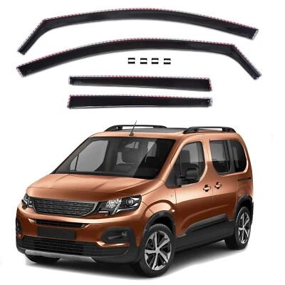 Windabweiser GP Regenabweiser Für Peugeot Rifter Ab 2018 4-Tlg Set Schwarz - Bild 1 von 4