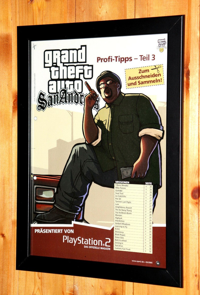 2005 Grand Theft Auto San Andreas Rare Small Poster / Ad Page