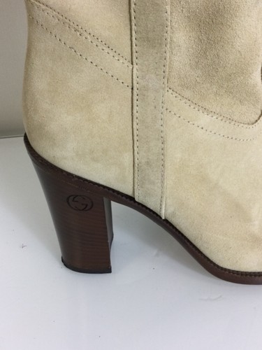Authentic Vintage Gucci Womens Cream Suede Boots size 8B - Picture 3 of 23