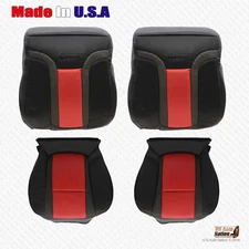 2010-2014 Ford F150 Raptor SVT Driver Passenger Leather Seat Covers Black/Orange