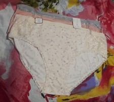 3 NEW ADRIENNE VITTADINI STUDIO 8946P PLUS SIZE LACE TRIM MF HIPSTER PANTIES 2X