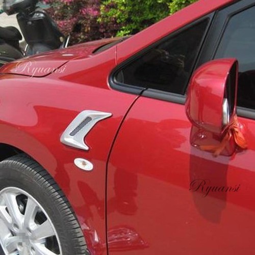 Carbon Fiber Car Side Wing Air Flow Fender Grill Intake Vent Trim Sticker 2PCS - Bild 4 von 12