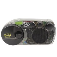 Freeplay Self Powered Crank Radio 360 Clear Plastic AM FM Tested WORKS See Video