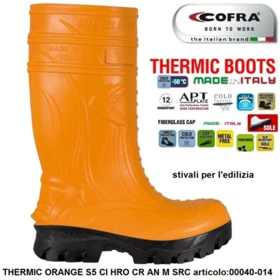 SICHERHEITSSTIEFEL COFRA THERMIC ORANGE S5 CI HRO CR AN M SRC Bau +